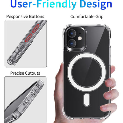 Magnetic Ring Clear Crystal Acrylic +TPU Four-corner Airbag Shockproof Case, For iPhone 12 Pro Max, For iPhone 12 / 12 Pro, For iPhone 12 mini