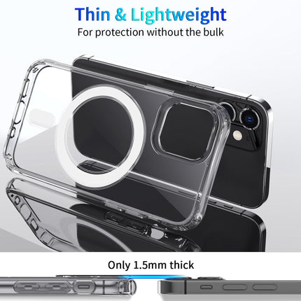 Magnetic Ring Clear Crystal Acrylic +TPU Four-corner Airbag Shockproof Case, For iPhone 12 Pro Max, For iPhone 12 / 12 Pro, For iPhone 12 mini