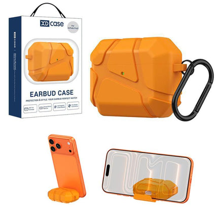 XDcase Football-style Security Lock TPU Earbud Case with Hook & Holder, For AirPods Pro 3, For AirPods 4, For AirPods Pro 2 / 1