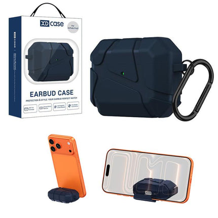 XDcase Football-style Security Lock TPU Earbud Case with Hook & Holder, For AirPods Pro 3, For AirPods 4, For AirPods Pro 2 / 1