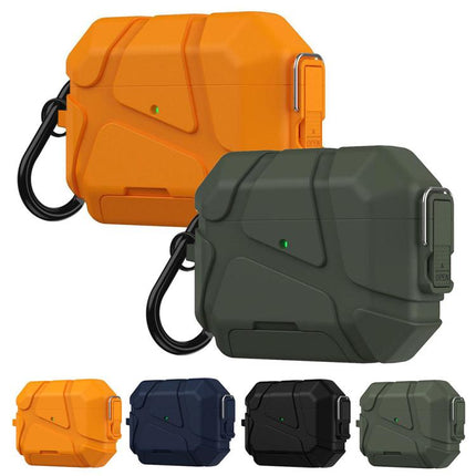 XDcase Football-style Security Lock TPU Earbud Case with Hook & Holder, For AirPods Pro 3, For AirPods 4, For AirPods Pro 2 / 1