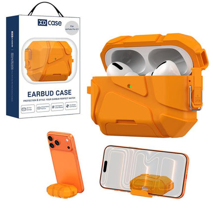XDcase Football-style Security Lock TPU Earbud Case with Hook & Holder, For AirPods Pro 3, For AirPods 4, For AirPods Pro 2 / 1