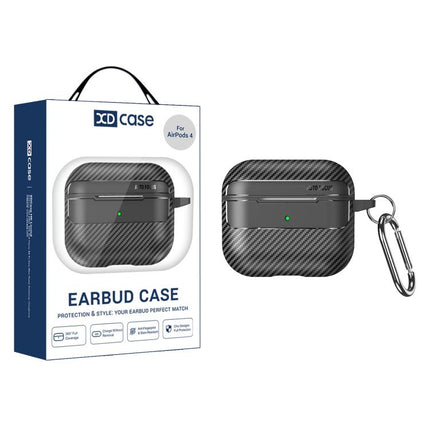 XDcase Carbon Fiber Texture Earbud Case with Hook, For AirPods Pro 3, For AirPods 4