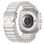 For Samsung Galaxy Watch8 / Watch8 Classic / White + Silver Buckle