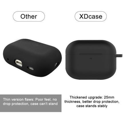 XDcase 2.5mm Thick Silicone Earbud Protective Case with Hook, For AirPods 5 / 4, For AirPods Pro 3, For AirPods Pro 2 / 1