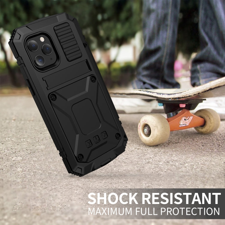 R-JUST Shockproof Waterproof Dust-proof Metal + Silicone Protective Case with Holder, For iPhone 12 Pro Max, For iPhone 12 / 12 Pro, For iPhone 12 mini