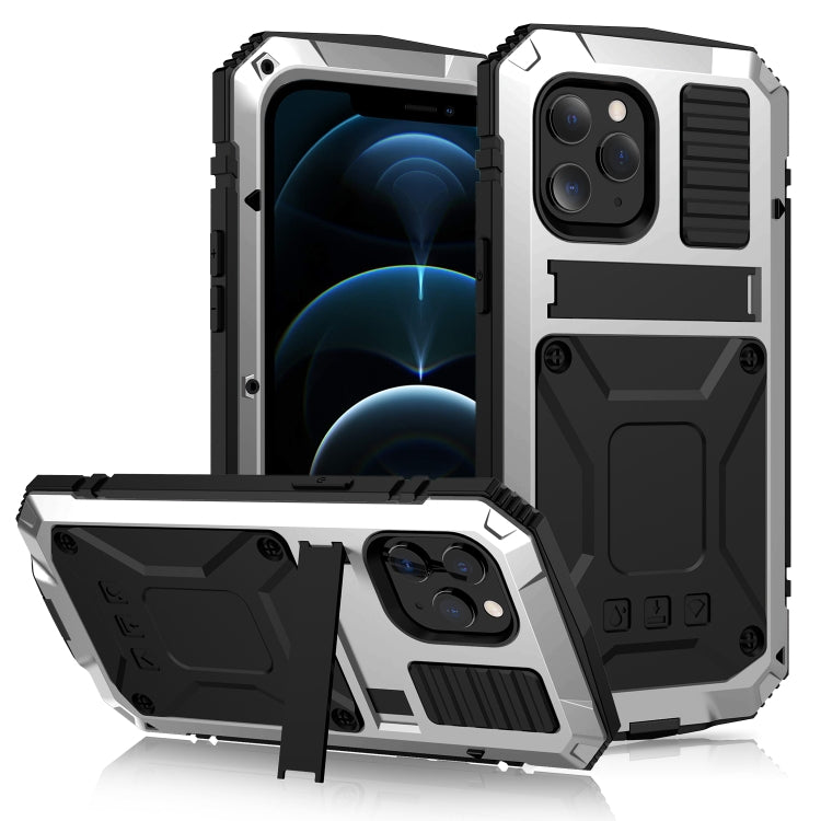 R-JUST Shockproof Waterproof Dust-proof Metal + Silicone Protective Case with Holder, For iPhone 12 Pro Max, For iPhone 12 / 12 Pro, For iPhone 12 mini