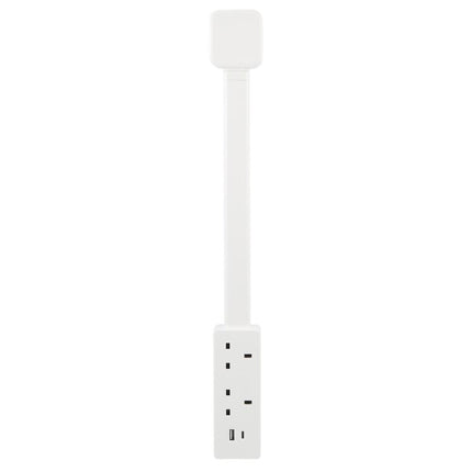 UK Plug Square Power Outlet Extender Power Socket Extension Tool With USB / Type-C Fast Charging, 3 AC + USB, UK Plug