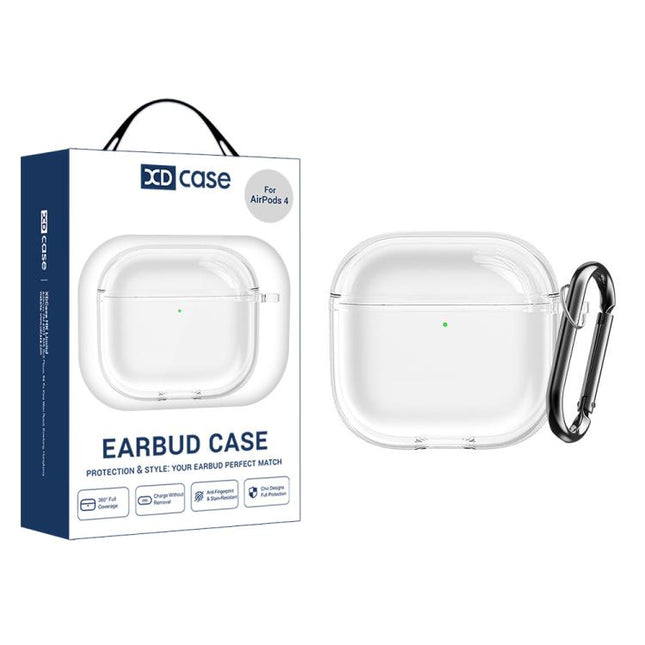 XDcase Transparent TPU Earbud Protective Case with Carabiner, For AirPods 5 / 4, For AirPods Pro 3, For AirPods Pro 2 / 1