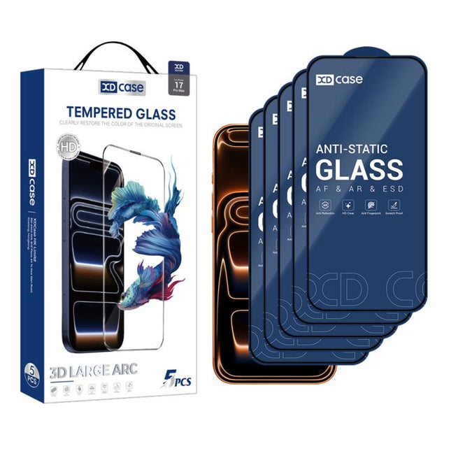 XDcase 5pcs / Pack Silk Screen Printed HD Tempered Glass Film, For iPhone 17e / 16e, For iPhone 17 Pro Max, For iPhone 17 Pro, For iPhone 17, For iPhone Air, For iPhone 16 Pro Max, For iPhone 16 Pro, For iPhone 16 Plus, For iPhone 16                   ...