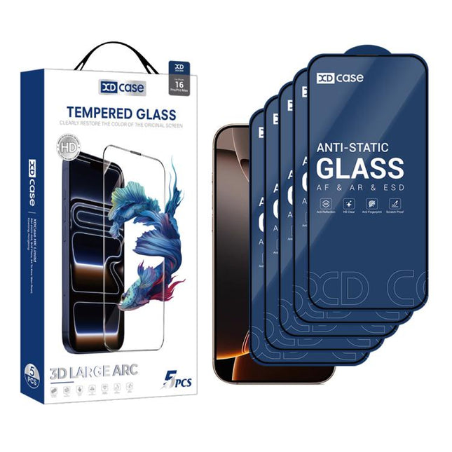 XDcase 5pcs / Pack Silk Screen Printed HD Tempered Glass Film, For iPhone 17e / 16e, For iPhone 17 Pro Max, For iPhone 17 Pro, For iPhone 17, For iPhone Air, For iPhone 16 Pro Max, For iPhone 16 Pro, For iPhone 16 Plus, For iPhone 16                   ...