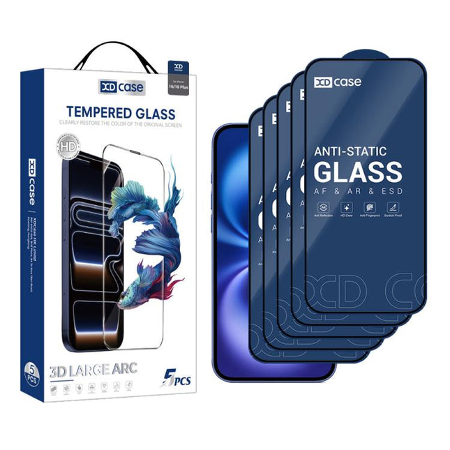 XDcase 5pcs / Pack Silk Screen Printed HD Tempered Glass Film, For iPhone 17e / 16e, For iPhone 17 Pro Max, For iPhone 17 Pro, For iPhone 17, For iPhone Air, For iPhone 16 Pro Max, For iPhone 16 Pro, For iPhone 16 Plus, For iPhone 16                   ...