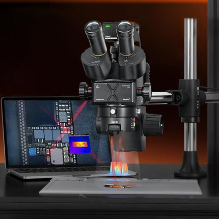 QianLi 6558 6.5X-58X Gorilla Microscope with Light Source + CX60S Camera, with Light Source + CX60S Camera,US Plug, with Light Source + CX60S Camera,EU Plug