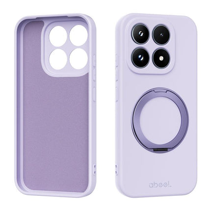 ABEEL Skin-friendly Feel Magnetic Liquid Silicone Phone Case with Holder, For Xiaomi 17 Ultra, For Xiaomi 17 Pro Max, For Xiaomi 17 Pro, For Xiaomi 17