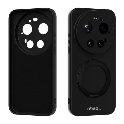 ABEEL Skin-friendly Feel Magnetic Liquid Silicone Phone Case with Holder, For Xiaomi 17 Ultra, For Xiaomi 17 Pro Max, For Xiaomi 17 Pro, For Xiaomi 17
