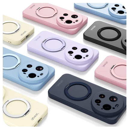 ABEEL Skin-friendly Feel Magnetic Liquid Silicone Phone Case with Holder, For Xiaomi 17 Ultra, For Xiaomi 17 Pro Max, For Xiaomi 17 Pro, For Xiaomi 17