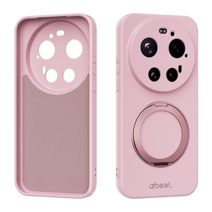 ABEEL Skin-friendly Feel Magnetic Liquid Silicone Phone Case with Holder, For Xiaomi 17 Ultra, For Xiaomi 17 Pro Max, For Xiaomi 17 Pro, For Xiaomi 17