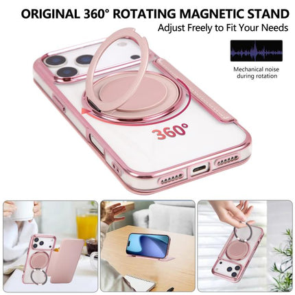 Ultra-thin Rotation Holder Magnetic Plating Vegan Leather Phone Case, For iPhone 17e / 16e, For iPhone 17 Pro Max, For iPhone 17 Pro