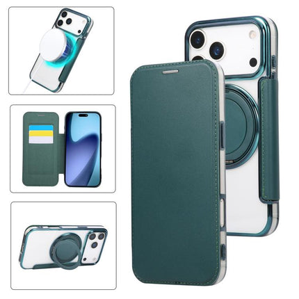 Ultra-thin Rotation Holder Magnetic Plating Vegan Leather Phone Case, For iPhone 17e / 16e, For iPhone 17 Pro Max, For iPhone 17 Pro