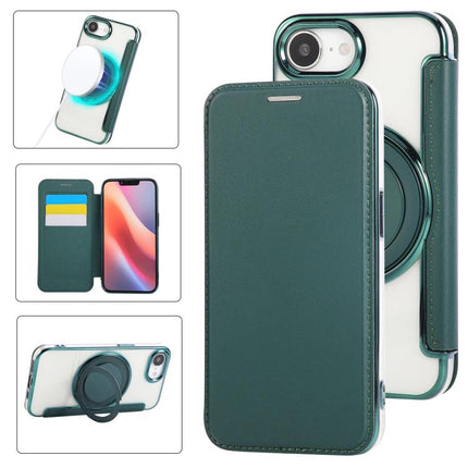 Ultra-thin Rotation Holder Magnetic Plating Vegan Leather Phone Case, For iPhone 17e / 16e, For iPhone 17 Pro Max, For iPhone 17 Pro