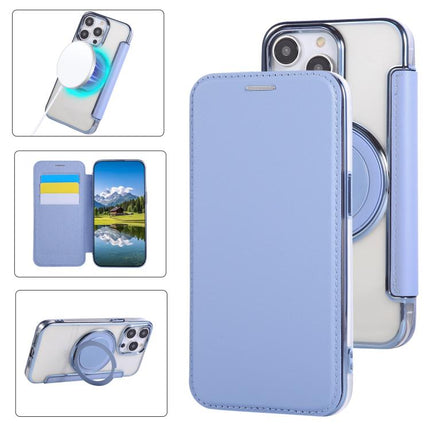 Ultra-thin Rotation Holder Magnetic Plating Vegan Leather Phone Case, For iPhone 15 Pro Max, For iPhone 15 Pro, For iPhone 15 Plus / 14 Plus