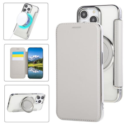 Ultra-thin Rotation Holder Magnetic Plating Vegan Leather Phone Case, For iPhone 15 Pro Max, For iPhone 15 Pro, For iPhone 15 Plus / 14 Plus