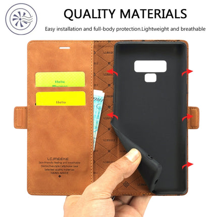 LC.IMEEK Strong Magnetism Ultra-thin Horizontal Flip Shockproof Matte TPU + PU Leather Case with Holder & Card Slots & Wallet, For Samsung Galaxy Note9
