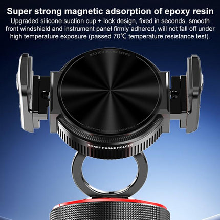 K33 360 Degree Rotation Vacuum Suction Magnetic and Clamp Dual Use Car Phone Holder, K33