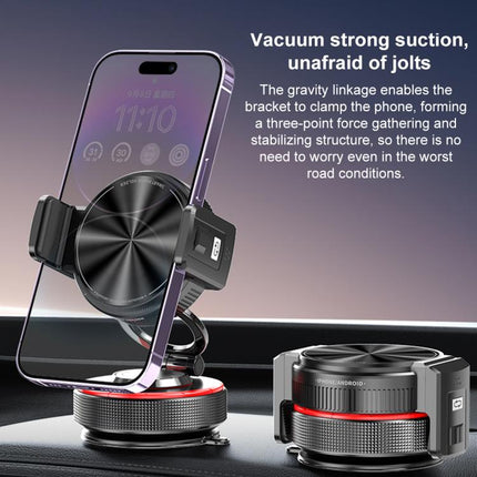 K33 360 Degree Rotation Vacuum Suction Magnetic and Clamp Dual Use Car Phone Holder, K33