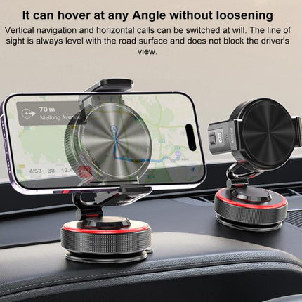 K33 360 Degree Rotation Vacuum Suction Magnetic and Clamp Dual Use Car Phone Holder, K33