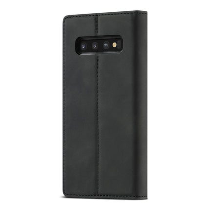 LC.IMEEKE Strong Magnetism Ultra-thin Horizontal Flip Shockproof Matte TPU + PU Leather Case with Holder & Card Slots & Wallet, For Samsung Galaxy S10, For Samsung Galaxy S10+