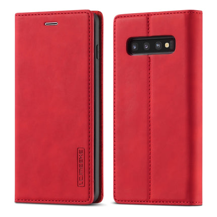 LC.IMEEKE Strong Magnetism Ultra-thin Horizontal Flip Shockproof Matte TPU + PU Leather Case with Holder & Card Slots & Wallet, For Samsung Galaxy S10, For Samsung Galaxy S10+