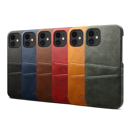 Calf Texture Back Cover Protective Case with Card Slots, For iPhone 12 / 12 Pro