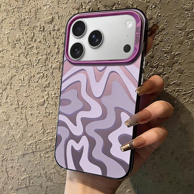Wavy Stripes Pattern Frosted IMD 2-in-1 PC Phone Case, For iPhone 17e / 16e, For iPhone 17 Pro Max, For iPhone 17 Pro, For iPhone 17