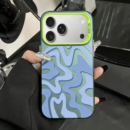 Wavy Stripes Pattern Frosted IMD 2-in-1 PC Phone Case, For iPhone 17e / 16e, For iPhone 17 Pro Max, For iPhone 17 Pro, For iPhone 17