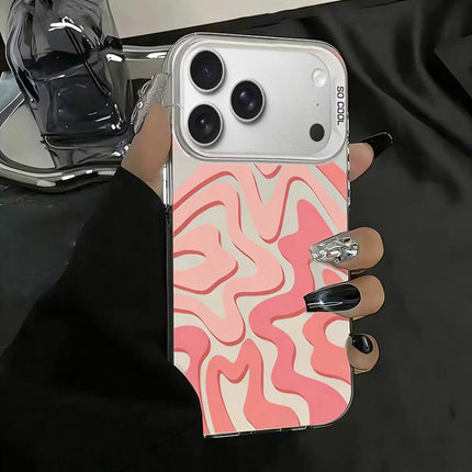 Wavy Stripes Pattern Frosted IMD 2-in-1 PC Phone Case, For iPhone 17e / 16e, For iPhone 17 Pro Max, For iPhone 17 Pro, For iPhone 17