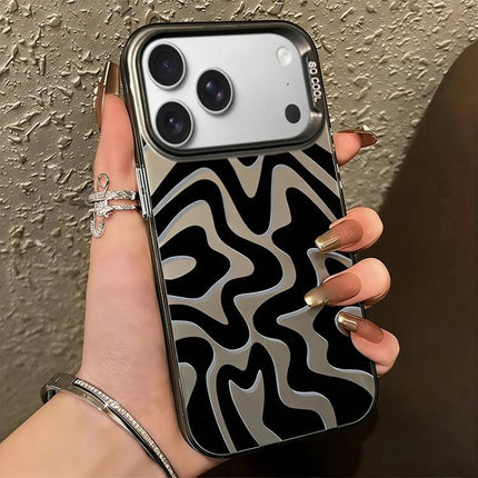 Wavy Stripes Pattern Frosted IMD 2-in-1 PC Phone Case, For iPhone 17e / 16e, For iPhone 17 Pro Max, For iPhone 17 Pro, For iPhone 17