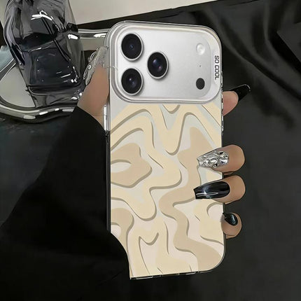 Wavy Stripes Pattern Frosted IMD 2-in-1 PC Phone Case, For iPhone 17e / 16e, For iPhone 17 Pro Max, For iPhone 17 Pro, For iPhone 17