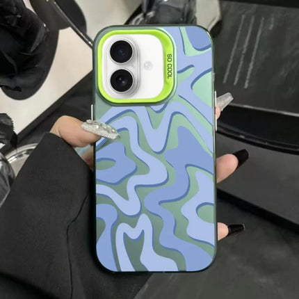 Wavy Stripes Pattern Frosted IMD 2-in-1 PC Phone Case, For iPhone 17e / 16e, For iPhone 17 Pro Max, For iPhone 17 Pro, For iPhone 17