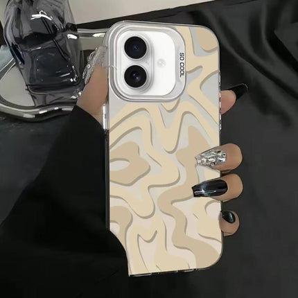 Wavy Stripes Pattern Frosted IMD 2-in-1 PC Phone Case, For iPhone 17e / 16e, For iPhone 17 Pro Max, For iPhone 17 Pro, For iPhone 17