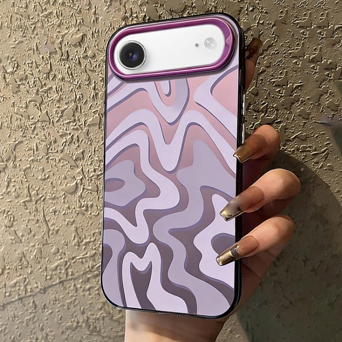 Wavy Stripes Pattern Frosted IMD 2-in-1 PC Phone Case, For iPhone Air, For iPhone 16 Pro Max, For iPhone 16 Pro, For iPhone 16 Plus