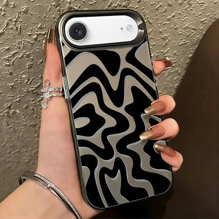 Wavy Stripes Pattern Frosted IMD 2-in-1 PC Phone Case, For iPhone Air, For iPhone 16 Pro Max, For iPhone 16 Pro, For iPhone 16 Plus