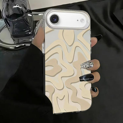 Wavy Stripes Pattern Frosted IMD 2-in-1 PC Phone Case, For iPhone Air, For iPhone 16 Pro Max, For iPhone 16 Pro, For iPhone 16 Plus
