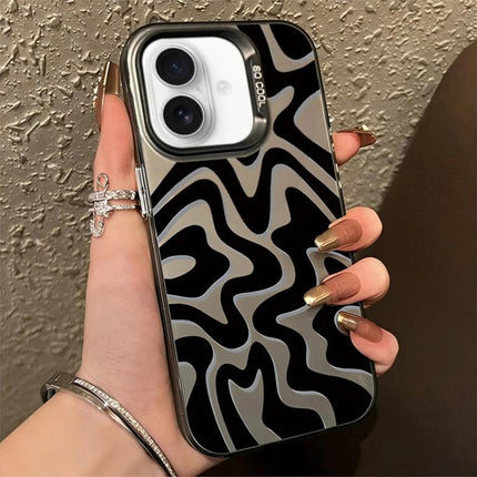 Wavy Stripes Pattern Frosted IMD 2-in-1 PC Phone Case, For iPhone Air, For iPhone 16 Pro Max, For iPhone 16 Pro, For iPhone 16 Plus