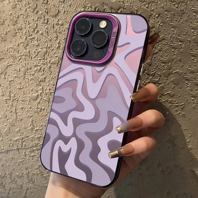 Wavy Stripes Pattern Frosted IMD 2-in-1 PC Phone Case, For iPhone 16, For iPhone 15 Pro Max, For iPhone 15 Pro, For iPhone 15 Plus