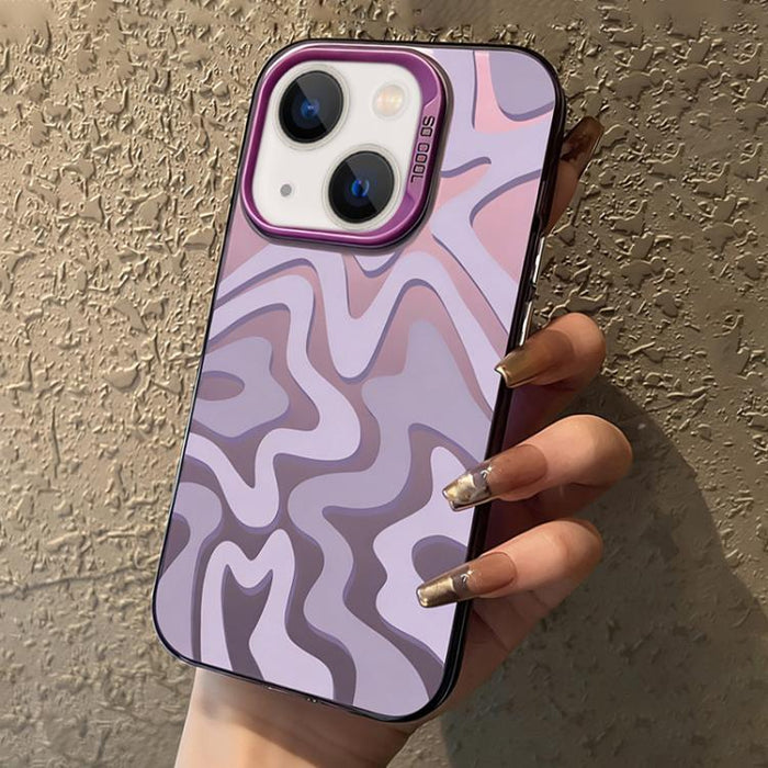 Wavy Stripes Pattern Frosted IMD 2-in-1 PC Phone Case, For iPhone 13, For iPhone 13 mini, For iPhone 12, For iPhone 12 Pro Max