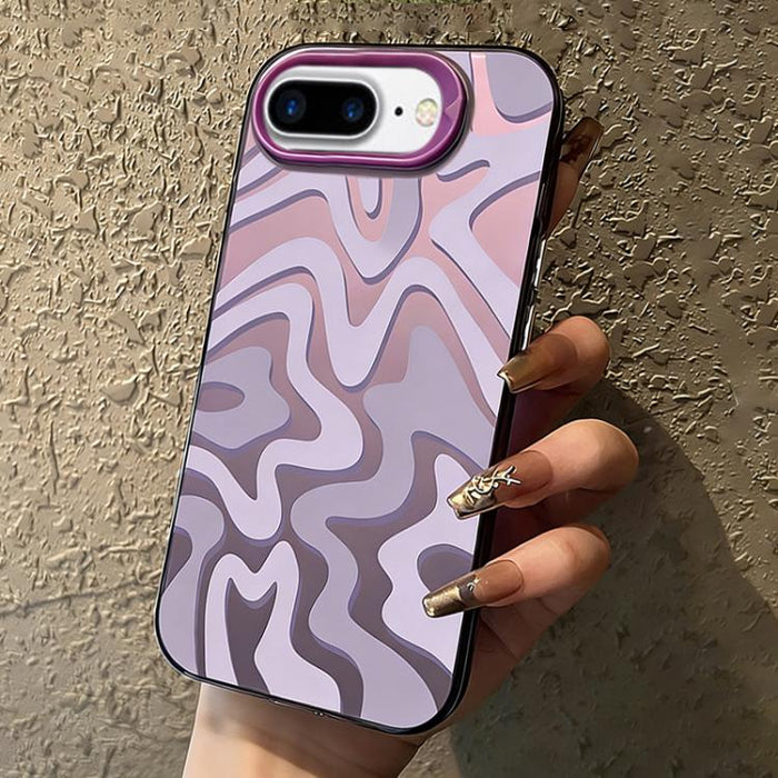 Wavy Stripes Pattern Frosted IMD 2-in-1 PC Phone Case, For iPhone 8 Plus / 7 Plus