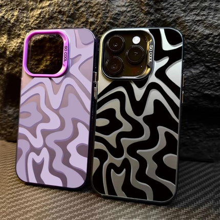 Wavy Stripes Pattern Frosted IMD 2-in-1 PC Phone Case, For iPhone 17e / 16e, For iPhone 17 Pro Max, For iPhone 17 Pro, For iPhone 17
