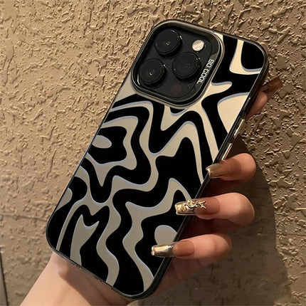 Wavy Stripes Pattern Frosted IMD 2-in-1 PC Phone Case, For iPhone 17e / 16e, For iPhone 17 Pro Max, For iPhone 17 Pro, For iPhone 17