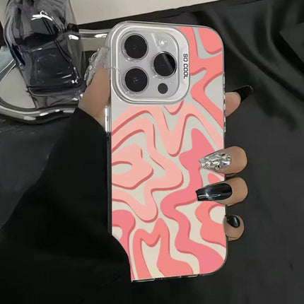 Wavy Stripes Pattern Frosted IMD 2-in-1 PC Phone Case, For iPhone 17e / 16e, For iPhone 17 Pro Max, For iPhone 17 Pro, For iPhone 17